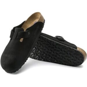 BIRKENSTOCK Boston Soft Footbed Suede Leather
Black Clogs